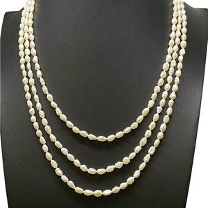 Elegant 66” Freshwater Pearl Necklace